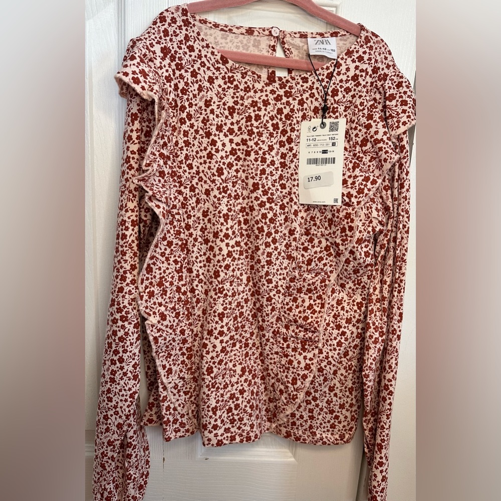 Zara girls size 11-12 long sleeved shirt